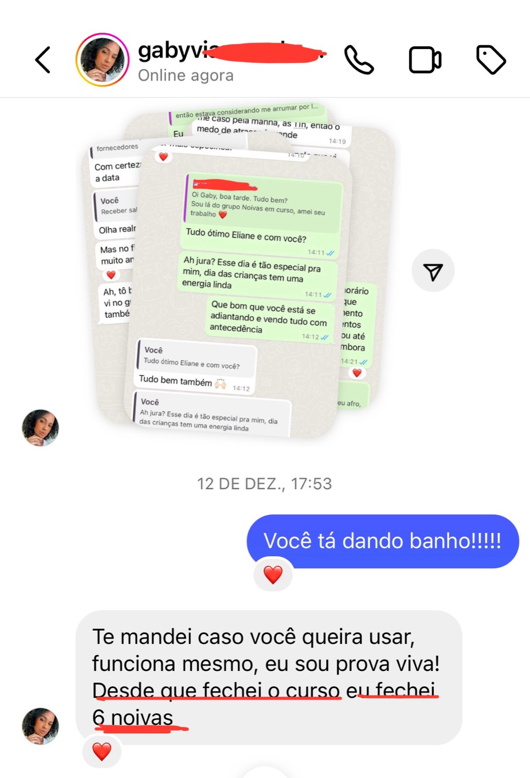 Gaby Viana — fechou 6 noivas depois de aplicar a metodologia