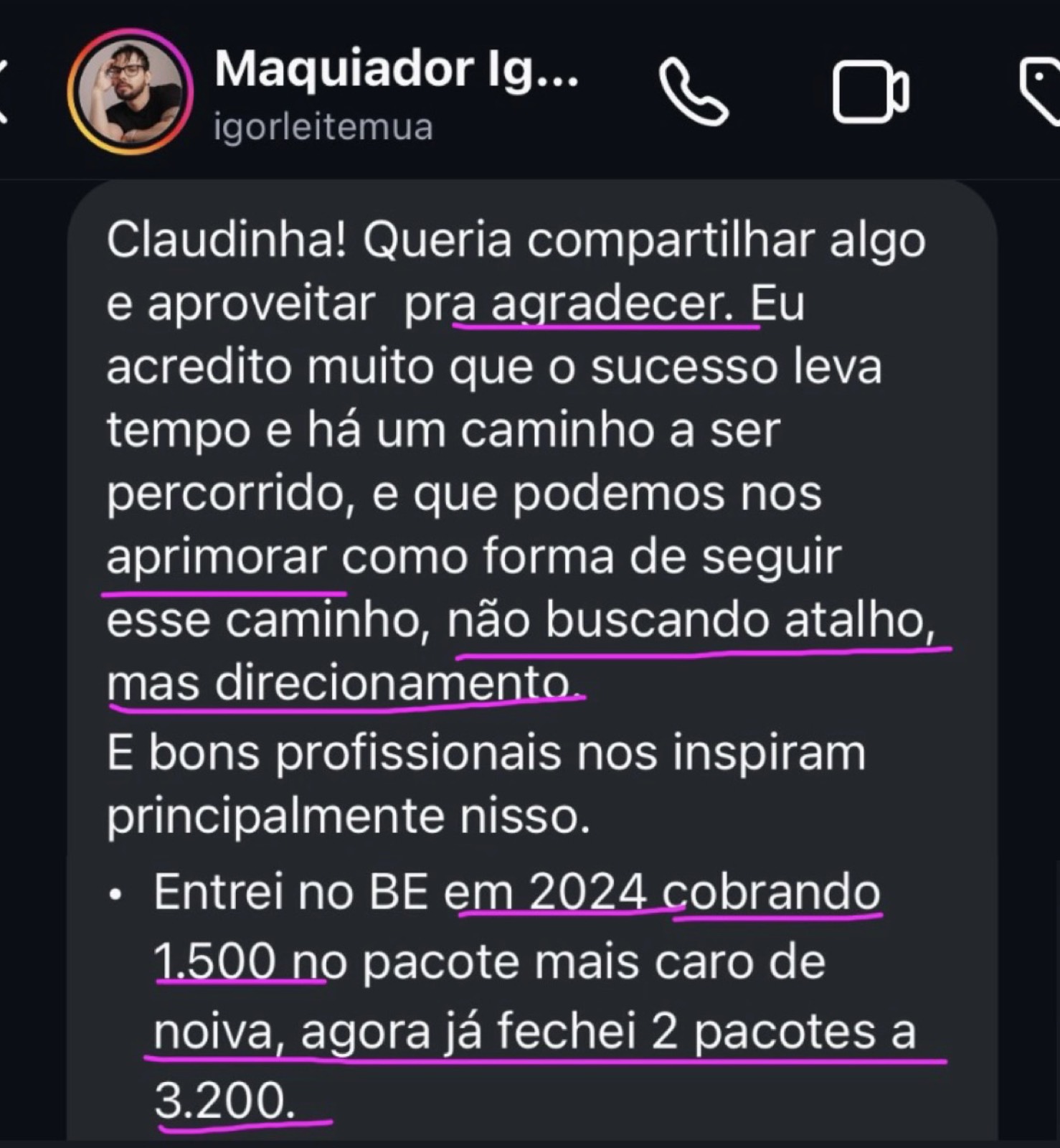 Igor Leite: entrou no BE cobrando R$1.500 e já fechou 2 pacotes de noiva a R$3.200